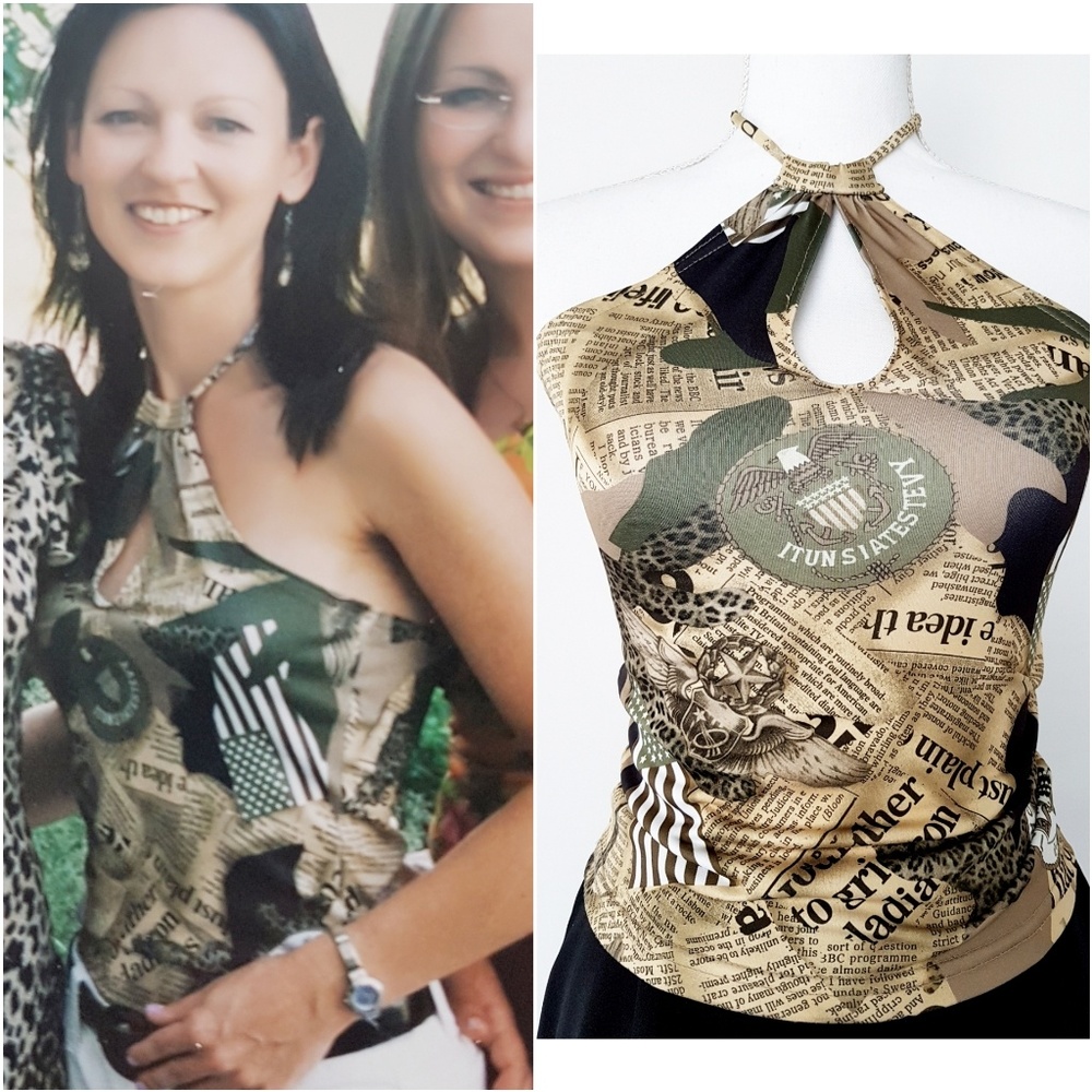 Halter Top Military Pattern. Junior S